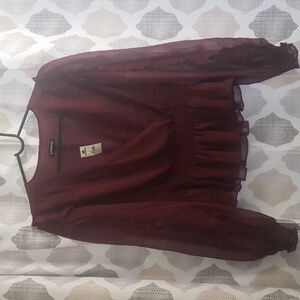 Red wine colored Express top